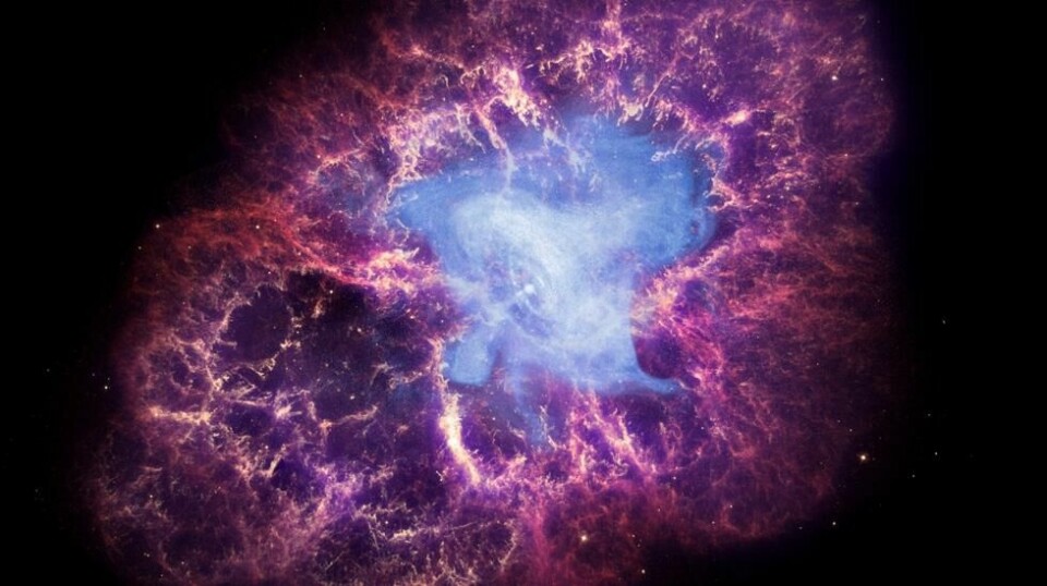 Slik ser det ut når en stjerne dør og blir om til en supernova.