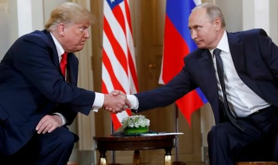 Donald Trump og Vladimir Putin møttes i Helsingfors i Finland i juli 2018 under Trumps første periode som president i USA.