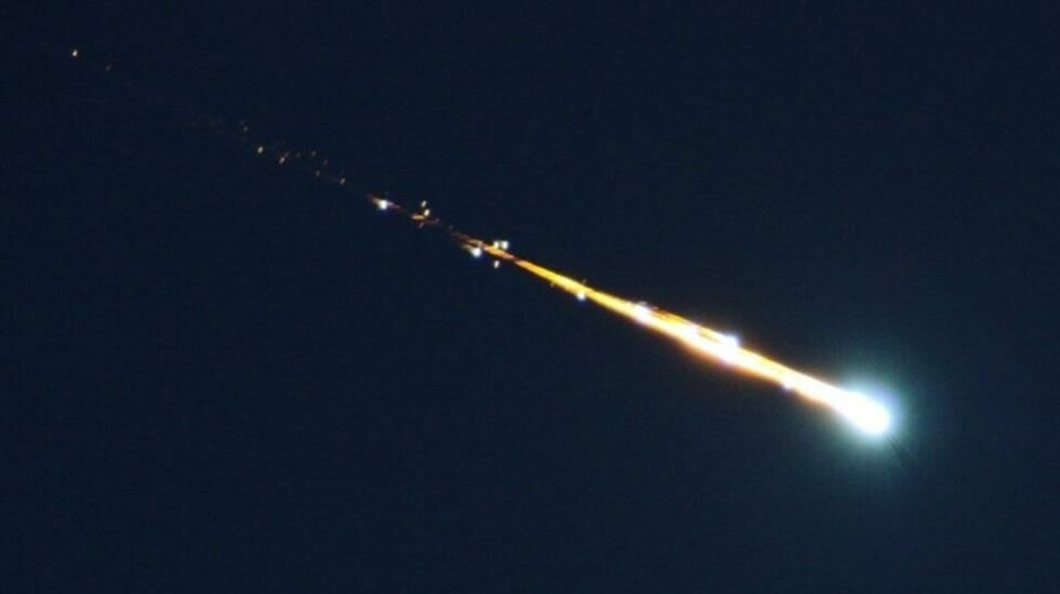 Illustrasjonsfoto av en meteoritt som traff Jordens atmosfære i 2009. Foto: NASA.