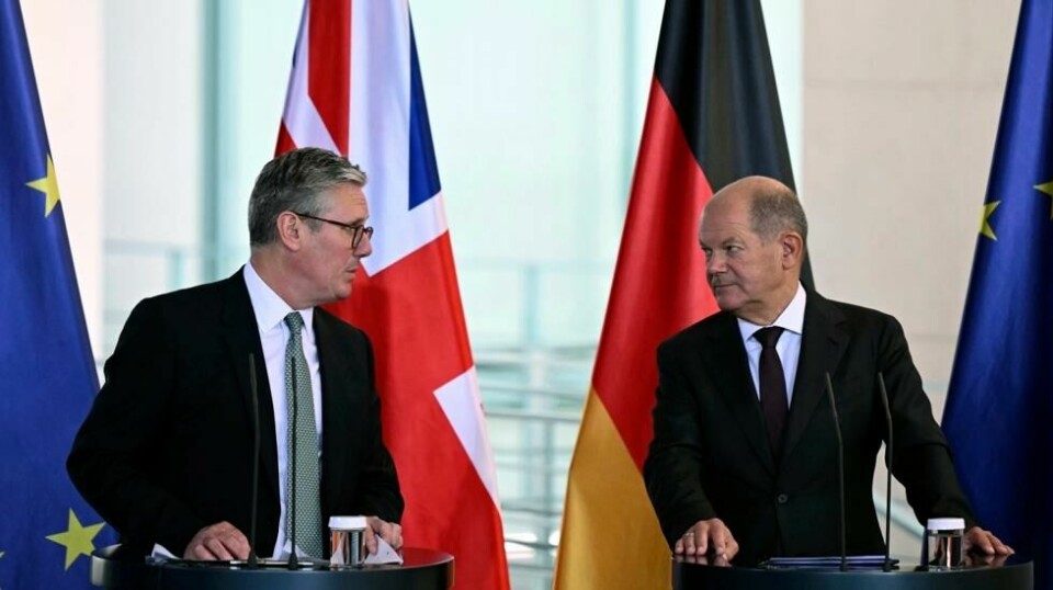 Storbritannias statsminister Keir Starmer møtte onsdag sin tyske motpart Olaf Scholz i Berlin. Foto: Justin Tallis / AP / NTB