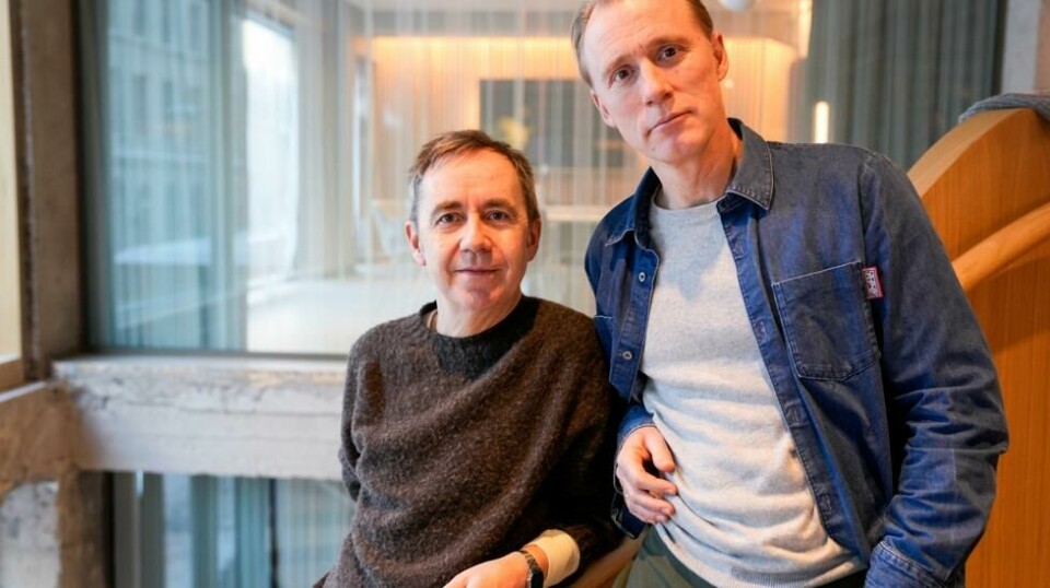 Manusforfatter og regissør Dag Johan Haugerud (t.v.) skal til Berlin med sin nye film «Sex», som har Thorbjørn Harr i en av hovedrollene. Foto: Javad Parsa / NTB