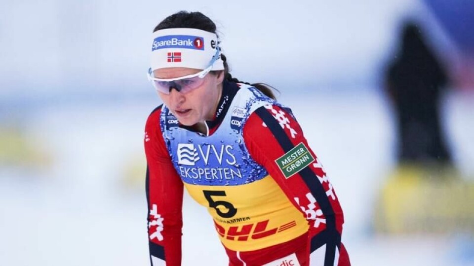 Tiril Udnes Weng under sprintprologen på Birkebeineren Skistadion på Lillehammer lørdag.