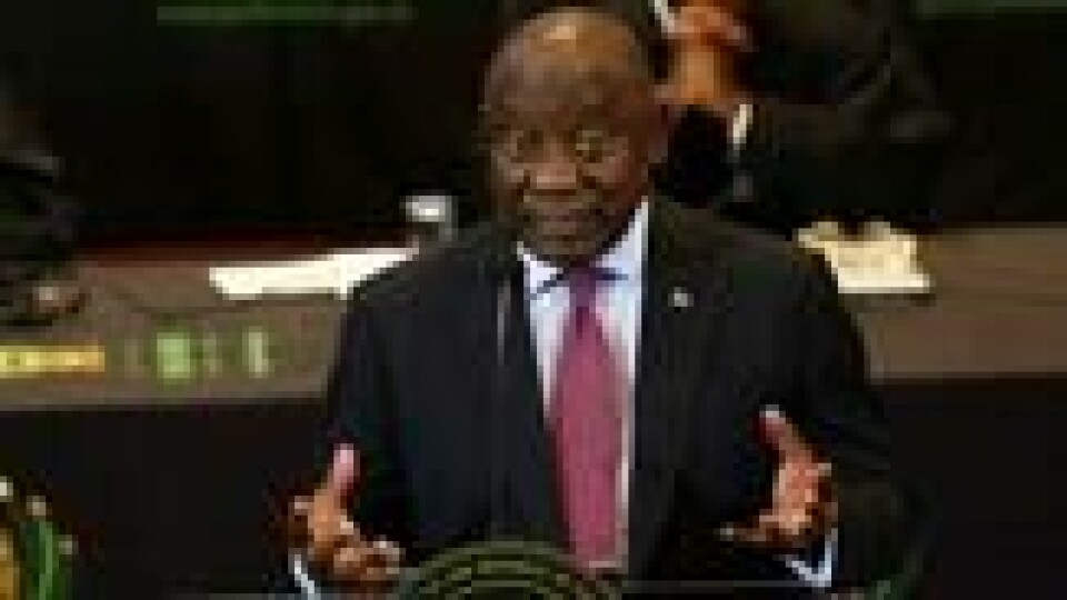 President Cyril Ramaphosa tok forrige uke til orde for at Sør-Afrika ville forlate den internasjonale straffedomstolen. President Cyril Ramaphosa tok forrige uke til orde for at Sør-Afrika ville forlate den internasjonale straffedomstolen. Foto: Esa Alexander / REUTERS / NTB