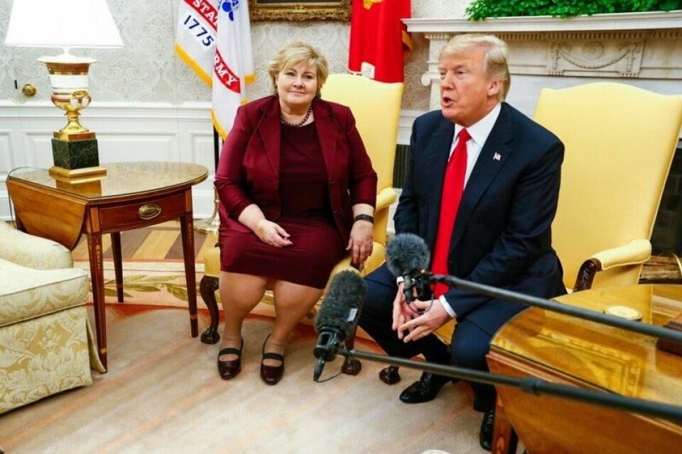 Erna Solberg møtte Donald Trump i Det hvite hus i Washington D.C. i januar 2018.