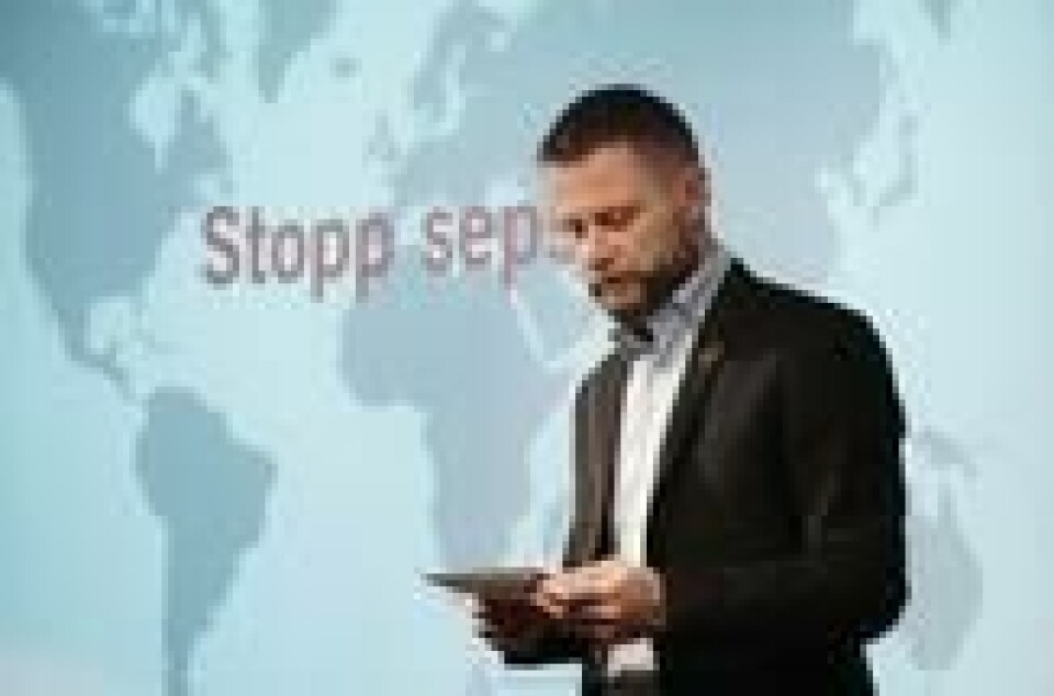 – Det er en alvorlig situasjon også i Norge; en av fire som får sepsis, dør. Det kan ramme oss alle, sa helseminister Bent Høie under frokostmøtet «Stopp sepsis» mandag. – Det er en alvorlig situasjon også i Norge; en av fire som får sepsis, dør. Det kan ramme oss alle, sa helseminister Bent Høie under frokostmøtet «Stopp sepsis» mandag. Foto: Kreftforeningen / Jorunn Valle Nilsen