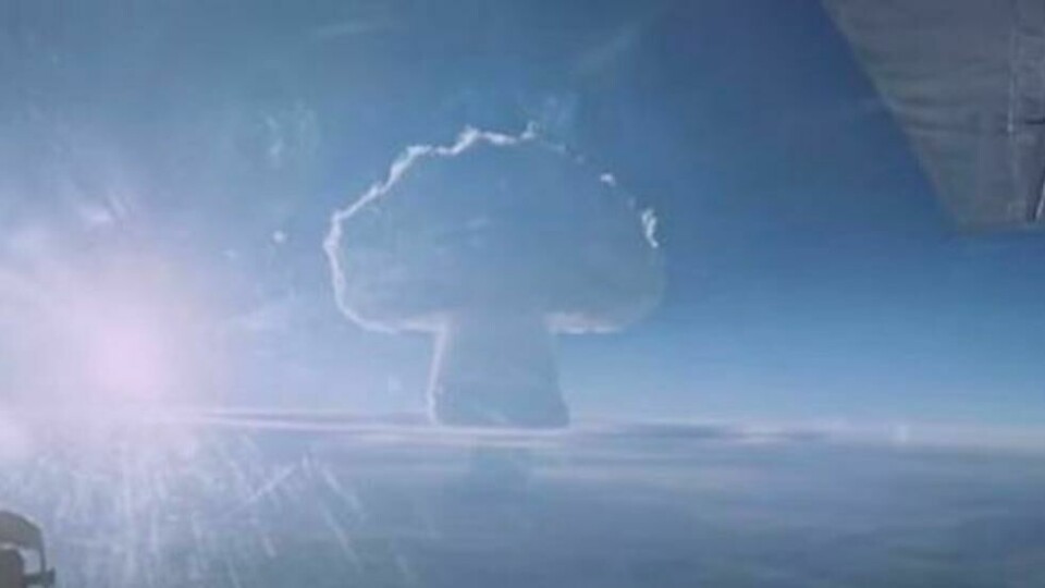 Bildet viser soppen som ble skapt da «Tsar Bomba» ble detonert i 1961. Bildet viser soppen som ble skapt da «Tsar Bomba» ble detonert i 1961. Foto: Rosatom State Atomic Energy Corporation