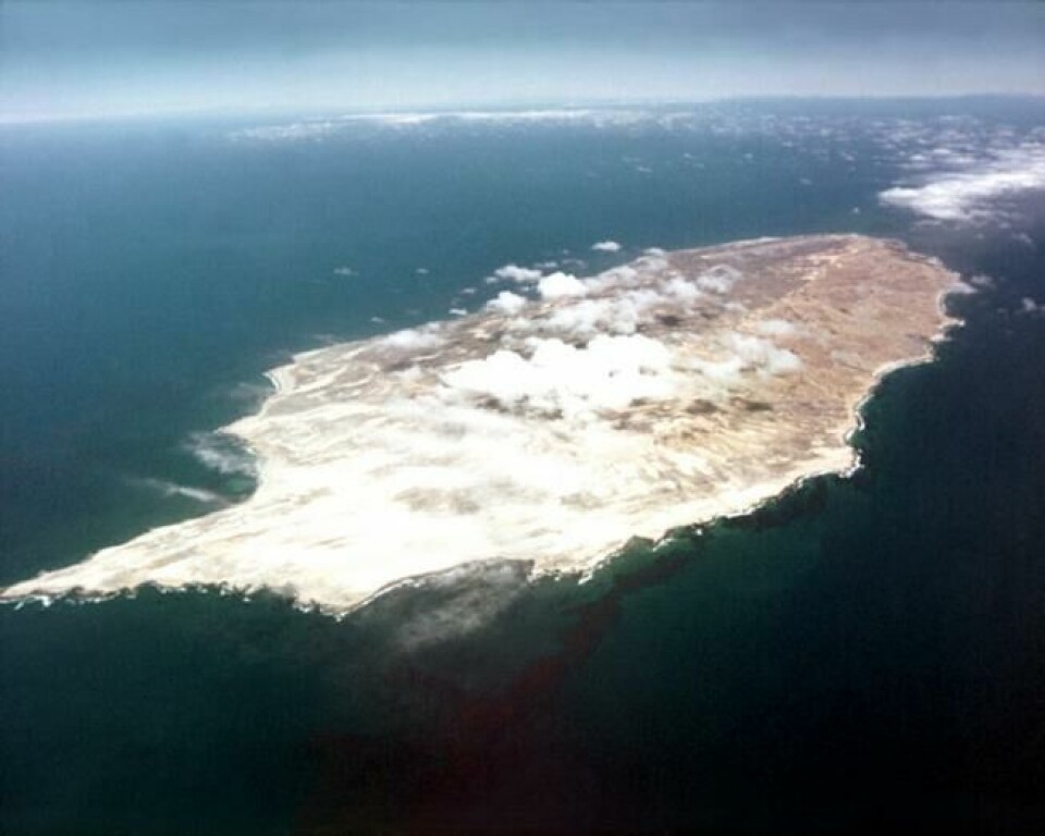 San Nicolas-øya sett fra luften. Foto: US Navy. San Nicolas-øya sett fra luften. Foto: US Navy.