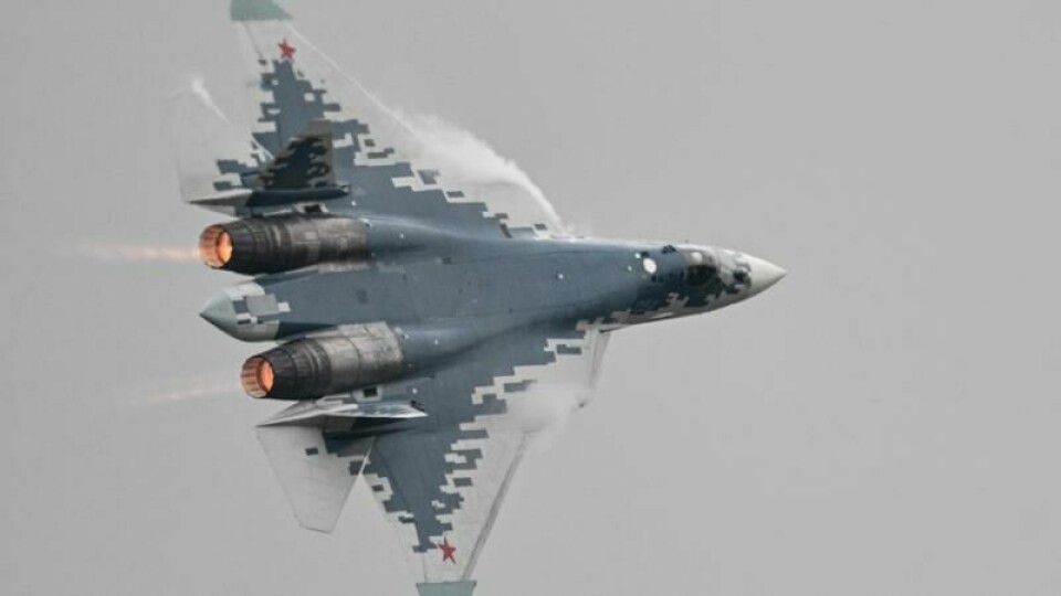 Et russisk Su-57 under en oppvisning i Kina i november.
