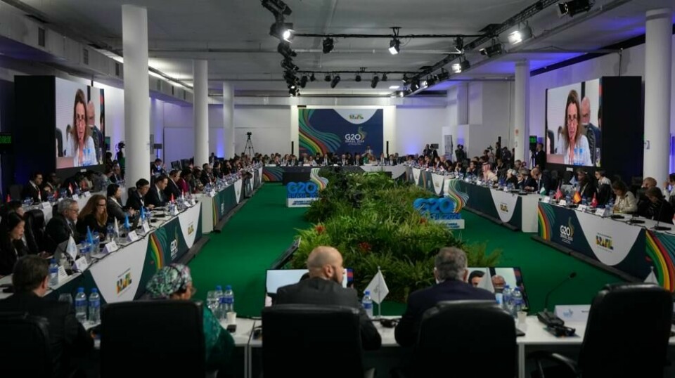 Finansministermøtet i G20 greide ikke å bli enige om en slutterklæring. Trygve Slagsvold Vedum mener likevel mye viktig arbeid ble gjort, blant annet med Google-skatt. Foto: Andre Penner / AP / NTB