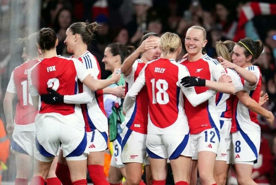 Arsenal jubler for scoring i returoppgjøret i kvartfinalen i mesterligaen mot Real Madrid.