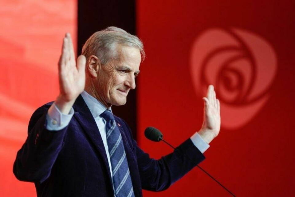 Jonas Gahr Støre takket for tilliten etter at han ble gjenvalgt under Arbeiderpartiets landsmøte i mai 2023. Torsdag stiller han på nytt til gjenvalg, som eneste kandidat til ledervervet, når landsmøtet starter i Oslo.