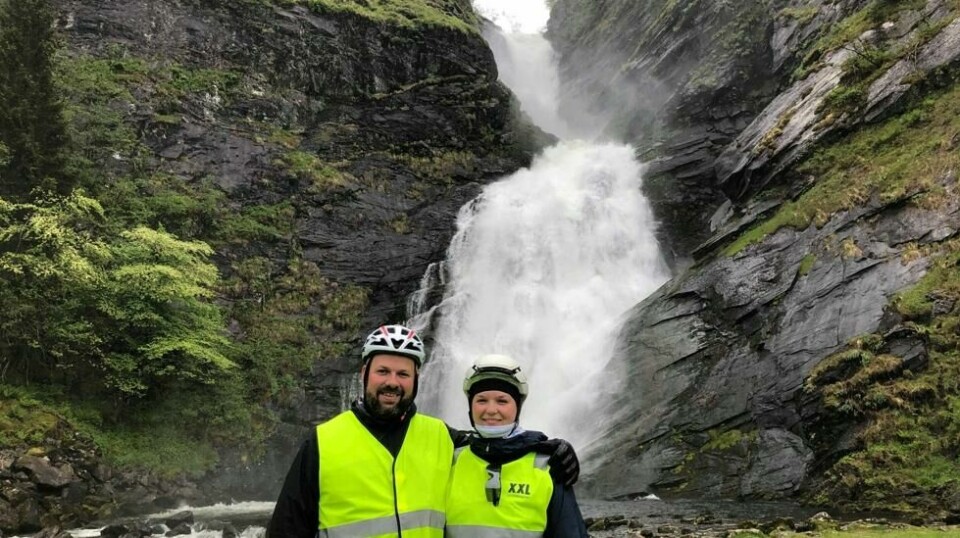 En fin start på dagen fredag med stopp ved Huldefossen utenfor Førde.