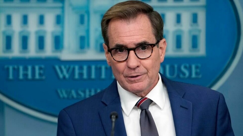 John Kirby, talsperson for USAs nasjonale sikkerhetsråd, sier det ikke kan ventes endringer i restriksjonene Ukraina i er ilagt på bruken av vestlige våpen mot Russland. Foto: Susan Walsh / AP / NTB
