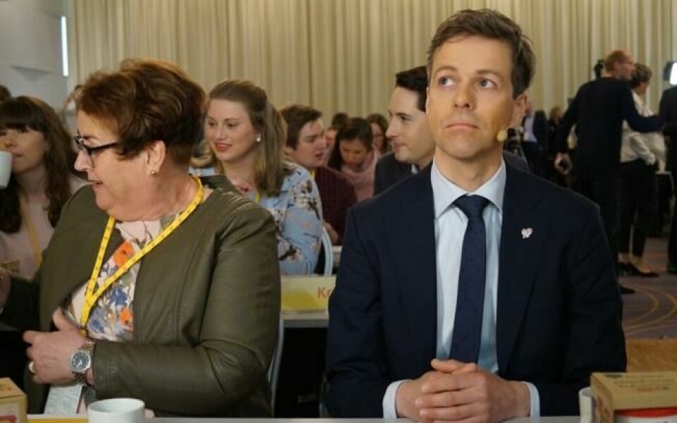 Knut Arild Hareide og nestleder Olaug V. Bollestad på landsmøtet i Trondheim.