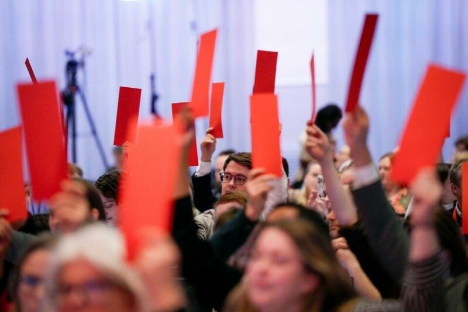 Votering under Arbeiderpartiets landsmøte.
