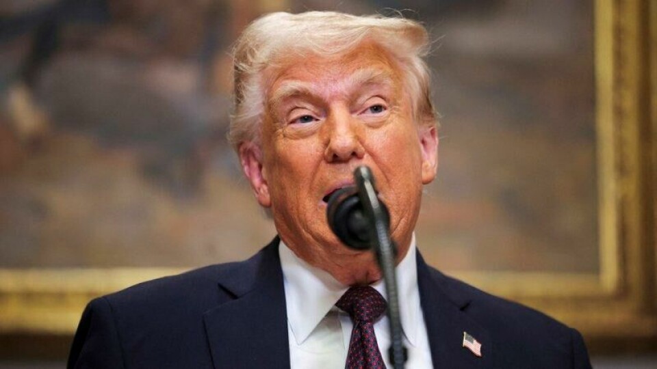 USAs president Donald Trump omtaler lekkasjen som en tabbe og sier den heldigvis ikke ble alvorlig. USAs president Donald Trump omtaler lekkasjen som en tabbe og sier den heldigvis ikke ble alvorlig. Foto: Pool via AP / NTB