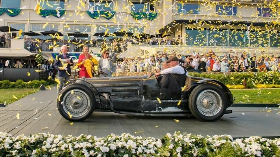 25 år etter at man begynte å premiere bevarte, urestaurerte biler på Pebble Beach vant denne 1934 Bugatti Type 59 Sports.