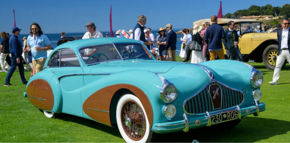 Robert Kudelas nyrestaurerte 1948 Talbot-Lago T26 GS Saoutchik Coupé var av mange tippet som Pebble Beach-vinner i fjor. Robert Kudelas nyrestaurerte 1948 Talbot-Lago T26 GS Saoutchik Coupé var av mange tippet som Pebble Beach-vinner i fjor. Foto: PEBBLE BEACH CONCOURS D'ELEGANCE