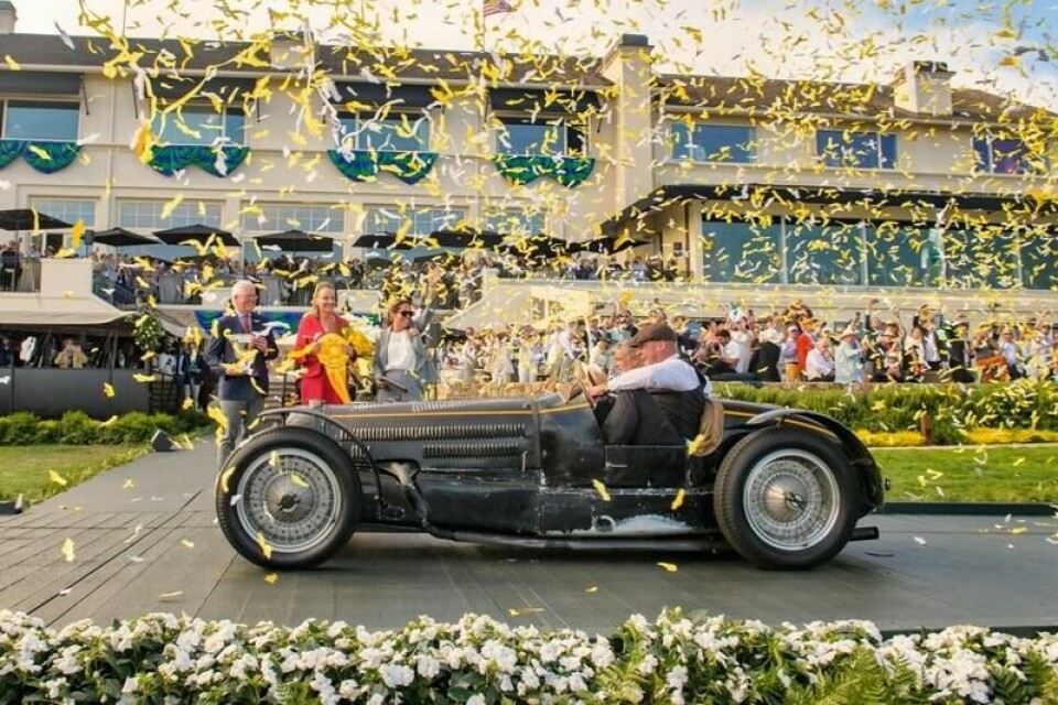25 år etter at man begynte å premiere bevarte, urestaurerte biler på Pebble Beach vant denne 1934 Bugatti Type 59 Sports. 25 år etter at man begynte å premiere bevarte, urestaurerte biler på Pebble Beach vant denne 1934 Bugatti Type 59 Sports. Foto: PEBBLE BEACH CONCOURS D'ELEGANCE