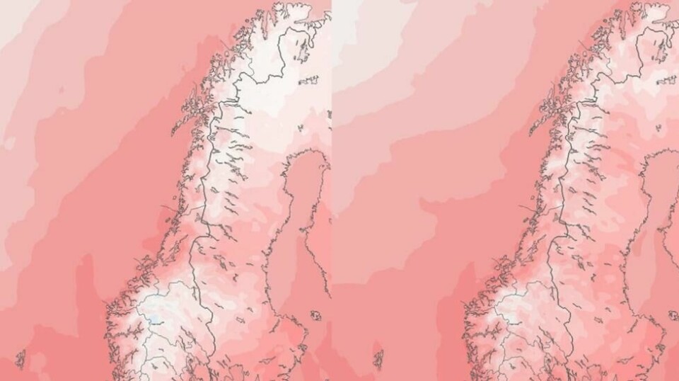 De neste dagebe får omtrent heke landet smake på varmlufteb som kommer fra sør, opplyser Meteorologisk institutt på X.