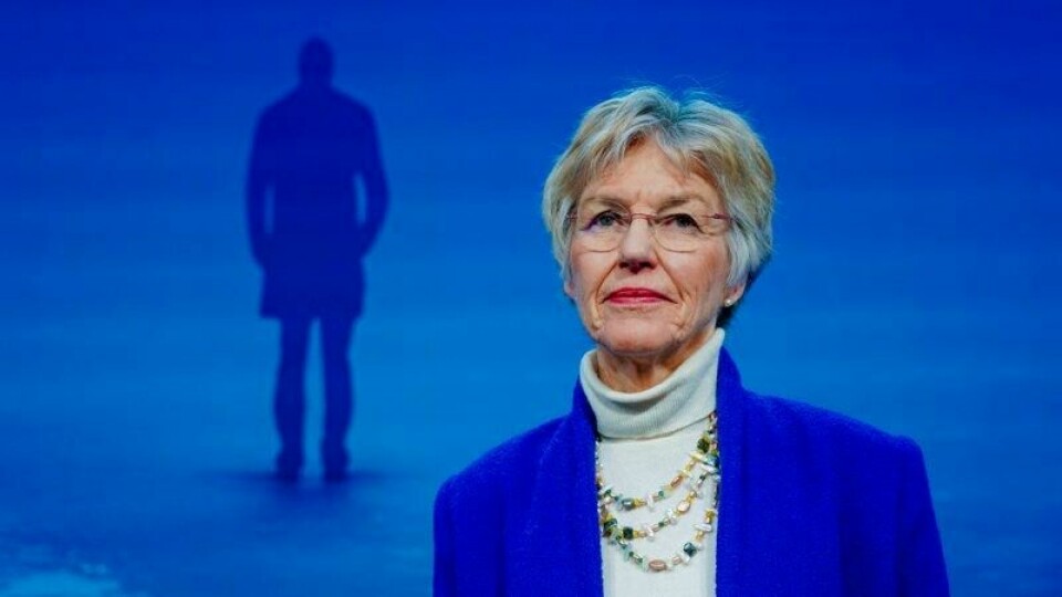 Leder Anne Cathrine Frøstrup i straffereaksjonsutvalget under presentasjonen av rapporten.
