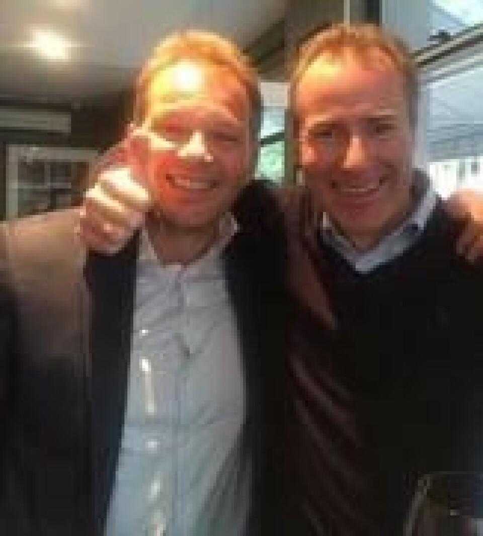 I nærmere to år gikk Pål Bergskaug (venstre) og Hans Heiker med hverandres gifteringer på fingeren uten å være klar over. Foto: Privat I nærmere to år gikk Pål Bergskaug (venstre) og Hans Heiker med hverandres gifteringer på fingeren uten å være klar over. Foto: Privat