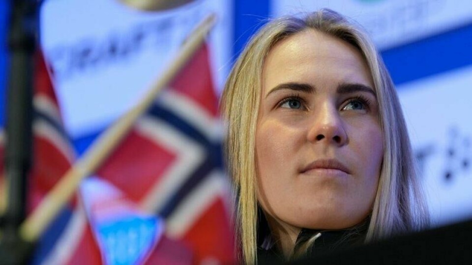 Ida Marie Hagen under tirsdagens pressekonferanse.