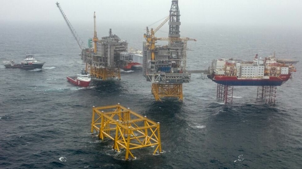 Installasjoner på Johan Sverdrup-feltet i Nordsjøen, hvor Equinor er operatør. Foto: Carina Johansen / NTB
