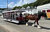 Siden 1876 er det hestene som har trukket trikkene i Mans hovedstad, Douglas. Før du legger ut på turer rundt om på Man, anbefales det at du kjøper Go Explore-billett, som gjør at du kan reise så mye du vil med alle busser og tog, inkludert hestetrikken. Foto: Sverre Bjørstad Graff