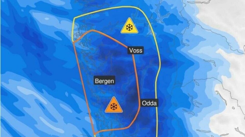 Meteorologisk institutt har oppgradert farevarselet for Vestlandet.