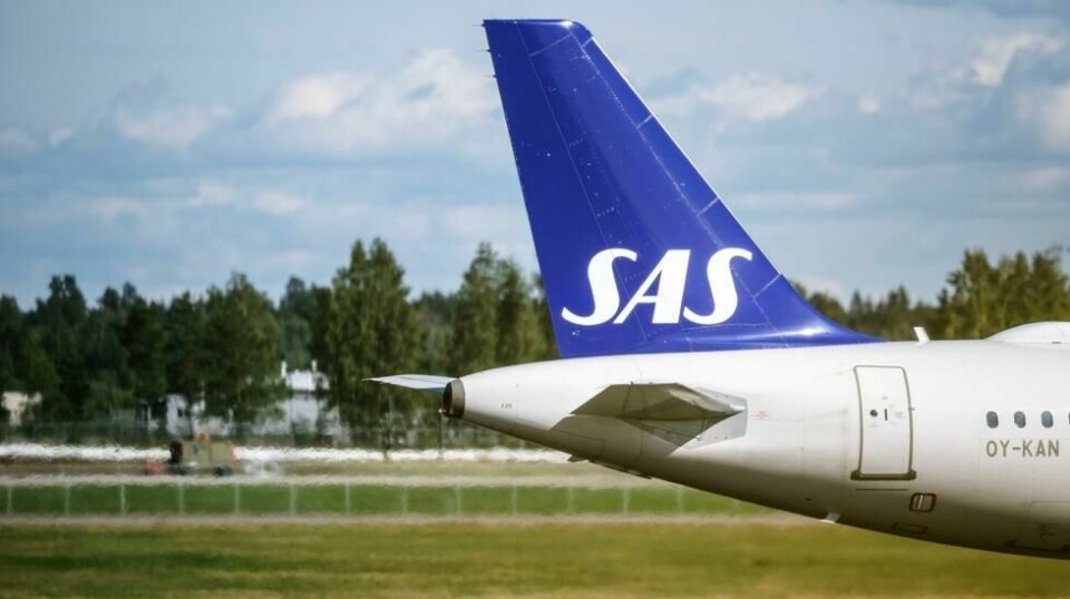 Et fly fra SAS fotografert på Oslo Lufthavn Gardemoen.