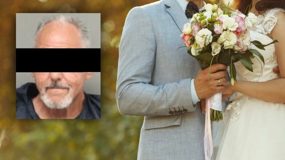 Bestefaren (innfelt) skjøt sin eget barnebarn ved et uhell før bryllupsseremonien skulle starte. Barnet ble truffet i skulderen.