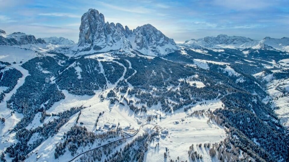 Dolomittene er et stort fjellområde i Alpene i Syd-Tirol, Trentino og provinsen Belluno i Nord-Italia. Dette bildet er fra Val Gardena.