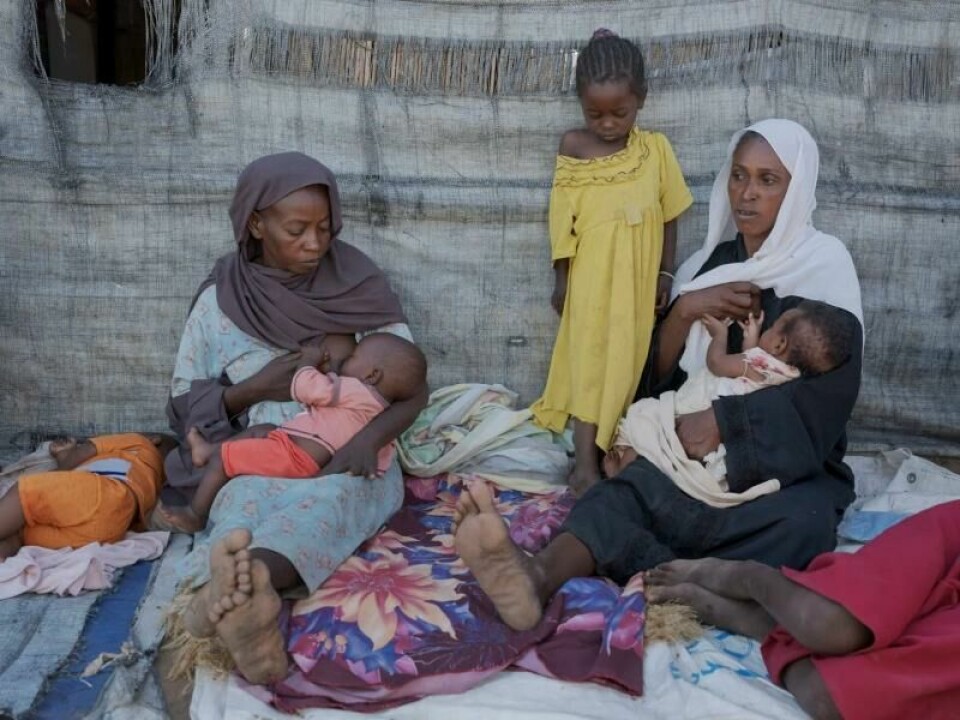Samyia og Awatif har satt opp teltene sine ved siden av hverandre. Samyia og Awatif har satt opp teltene sine ved siden av hverandre. Foto: Andrea Gjestvang