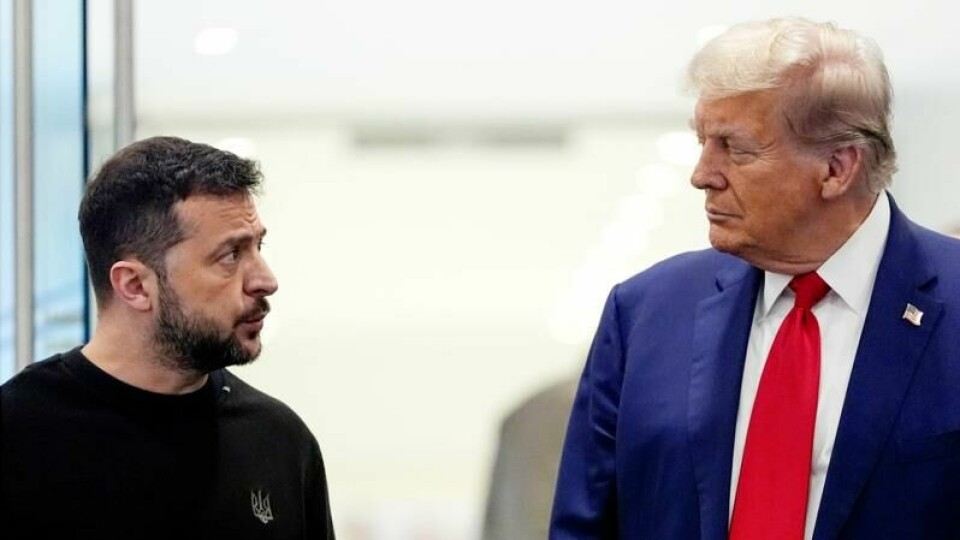 Donald Trump her sammen med Zelensky høsten 2024. Trump har tidligere sagt at han kan avslutte krigen i Ukraina på kun én dag.