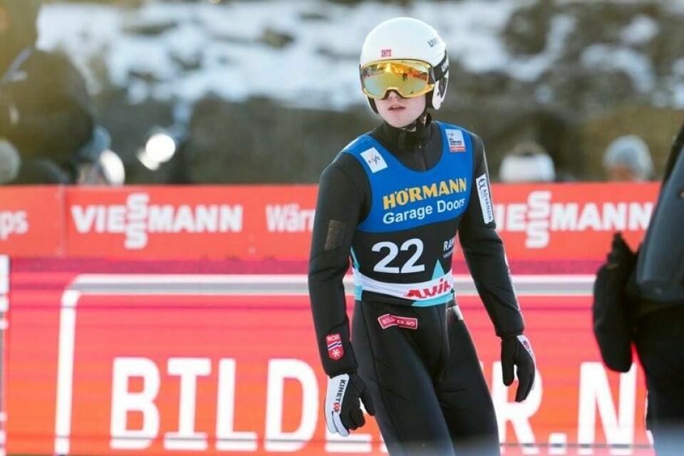 Sølve Jokerud Strand var eneste nordmann i finalen i Lahti. Her under Raw Air nylig.