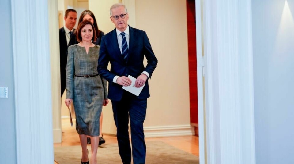– Norge bidrar med 170 millioner kroner til FNs høykommissær for flyktninger i Ukraina og Moldova, sier statsminister Jonas Gahr Støre (Ap). Her sammen med Moldovas president Maia Sandu da hun besøkte Norge tidligere i mai. Foto: Terje Bendiksby / NTB