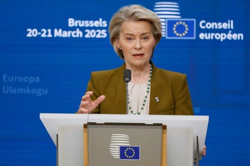 EU-. kommisjonens leder Ursula von der Leyen under toppmøtet i Brussel i forrige måned.