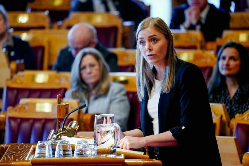 Tina Bru (H) under Stortingets spørretime onsdag.