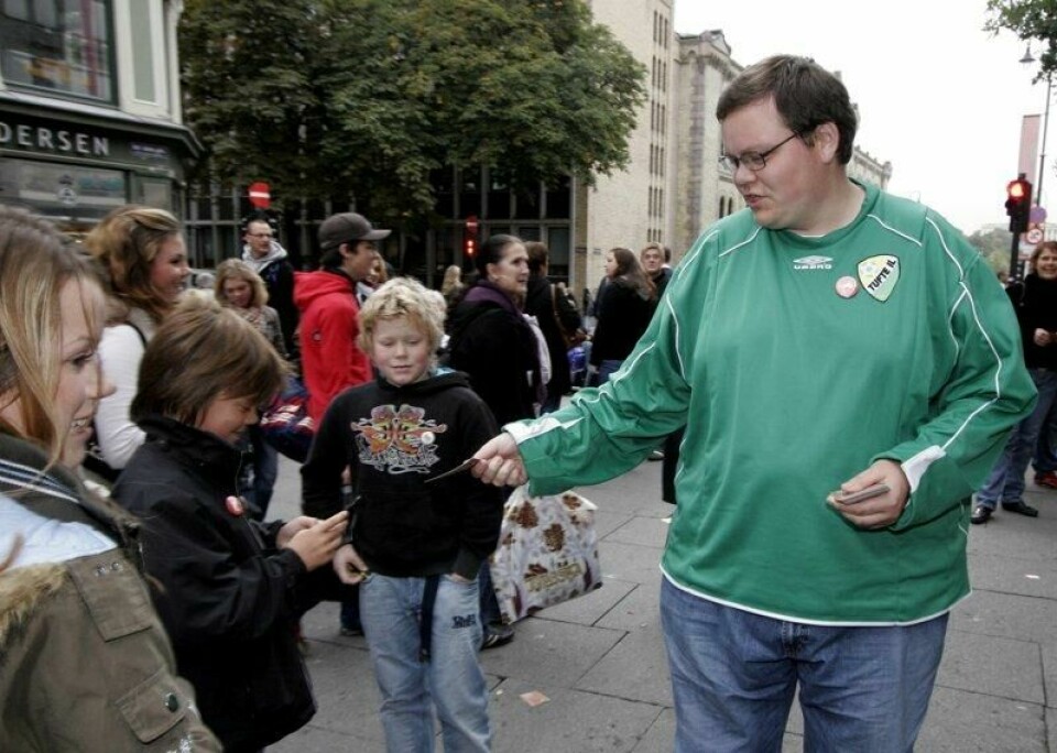Lars Olav Karlsen i forbindelse med TV-aksjonen i 2005. Lars Olav Karlsen i forbindelse med TV-aksjonen i 2005. Foto: Jarl Fr. Erichsen / NTB