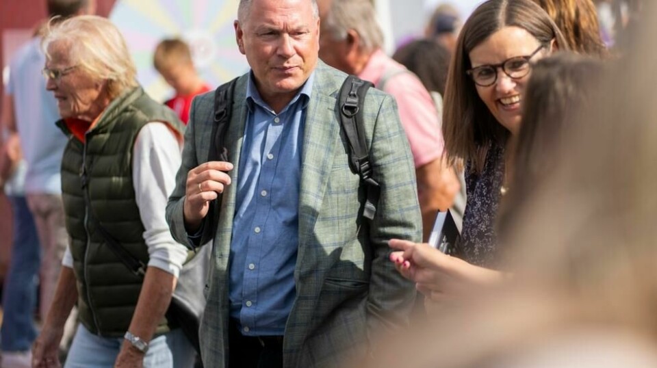 Oljefondssjef Nicolai Tangen på plass under Arendalsuka 2024. Der skal han onsdag presentere halvårstallene for fondet. Foto: Heiko Junge / NTB