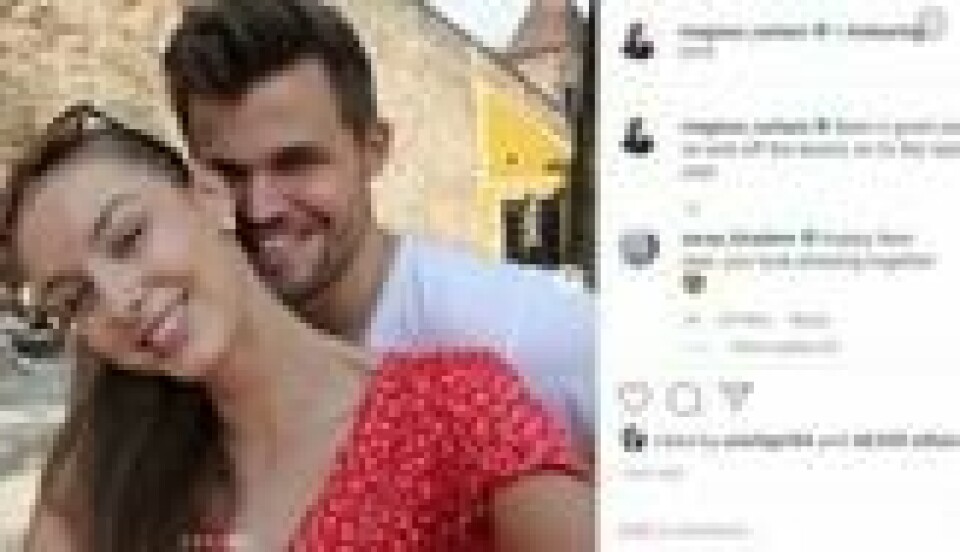Magnus Carlsen og Elisabet Lorentzen Djønne Magnus Carlsen og Elisabet Lorentzen Djønne Foto: Skjermdump fra sosiale medier
