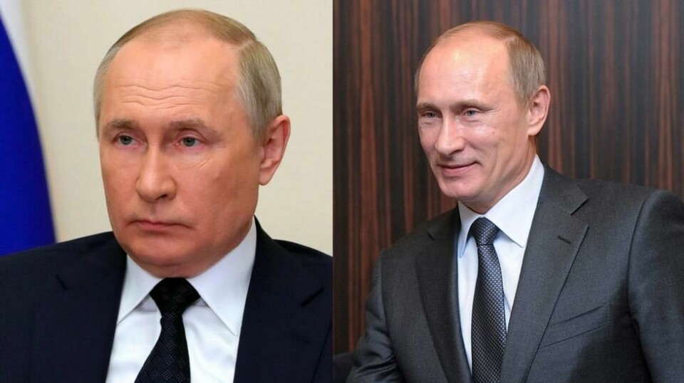 Spekulasjonene om at Putin bruker Botox oppsto i 2011. Bildet til venstre er tatt i 2010 og bildet til høyre er tatt i mars 2022. Foto: NTB / AP