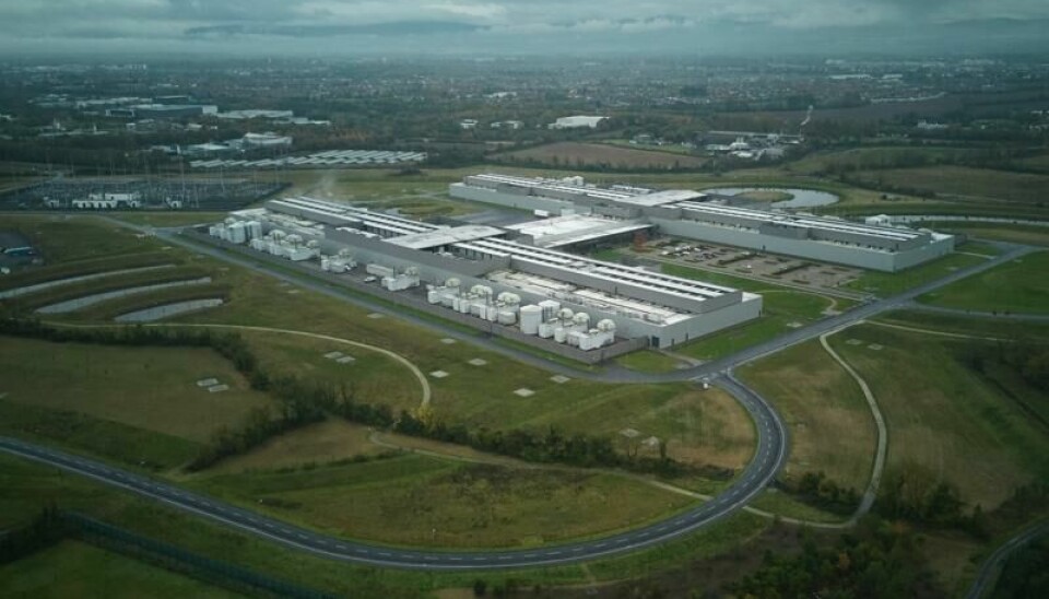 Et datasenter i utkanten av Dublin drevet av Meta, morselskapet til Facebook.