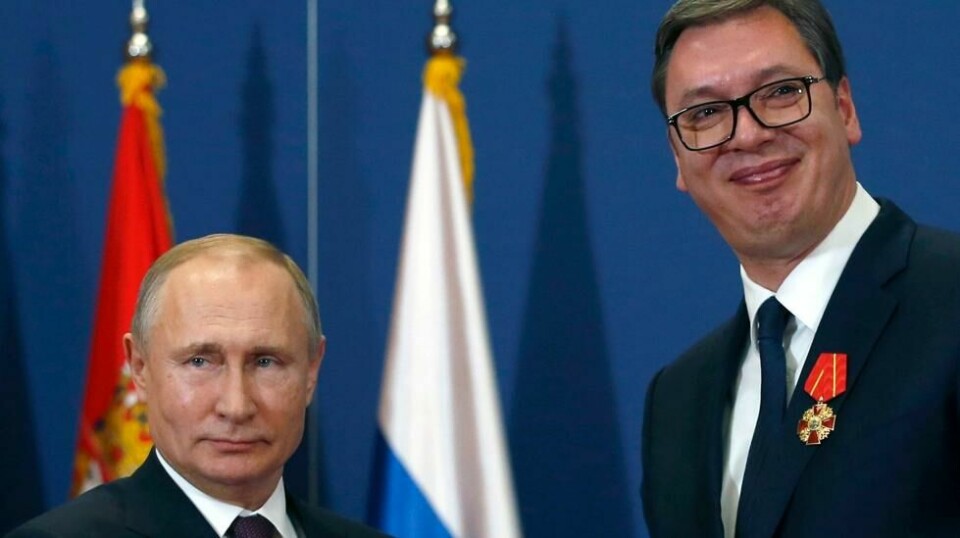 Russlands president Vladimir Putin og Serbias president Aleksandar Vucic.