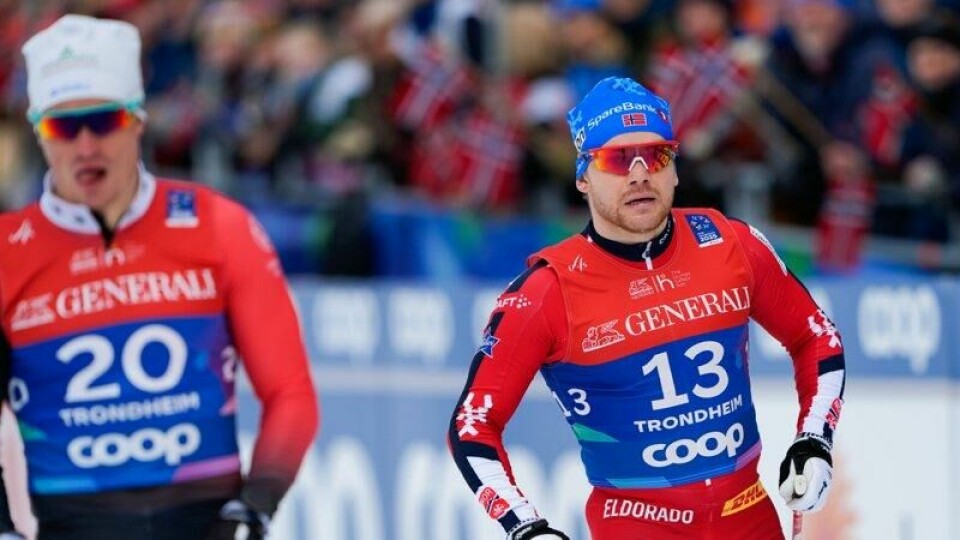 Håvard Solås Taugbøl under langrenn sprint kvartfinale for menn på VM Trondheim 2025 i Granåsen. Foto: Lise Åserud / NTB