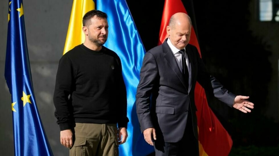 Ukrainas president Volodymyr Zelenskyj møtte fredag Tysklands statsminister Olaf Scholz i Berlin.