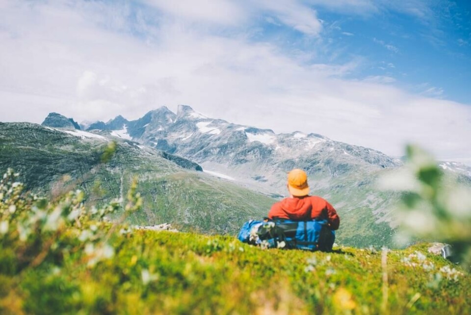 Nesten uansett hvor i fjellet du vil reise nå, kan DNT garantere deg plass. Bildet er fra en tur fra Skogadalsbøen og ned mot Fleskedalen. Utsikt mot Hurrungane. Nesten uansett hvor i fjellet du vil reise nå, kan DNT garantere deg plass. Bildet er fra en tur fra Skogadalsbøen og ned mot Fleskedalen. Utsikt mot Hurrungane. Foto: DNT