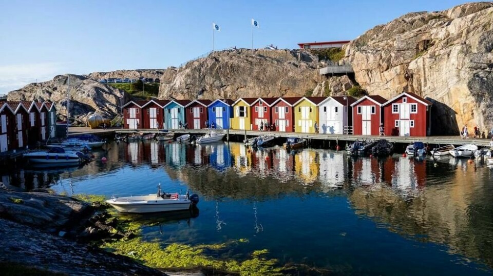 Det går mot svenske ferietilstander i nabolandet i år: Over halvparten av svenskene skal feriere hjemme i sommer. Det kan bli trangt. Her fra Smögen på Vest-Kysten.