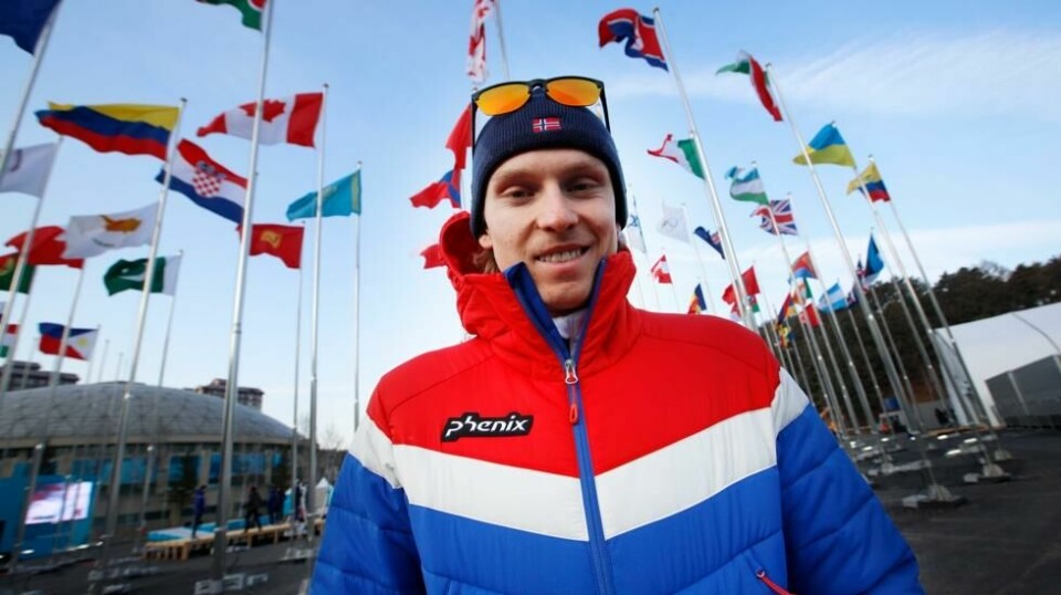 Henrik Kristoffersen i OL-landsbyen i Pyeongchang.